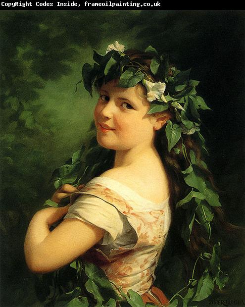 Fritz Zuber-Buhler Girl with wreath
